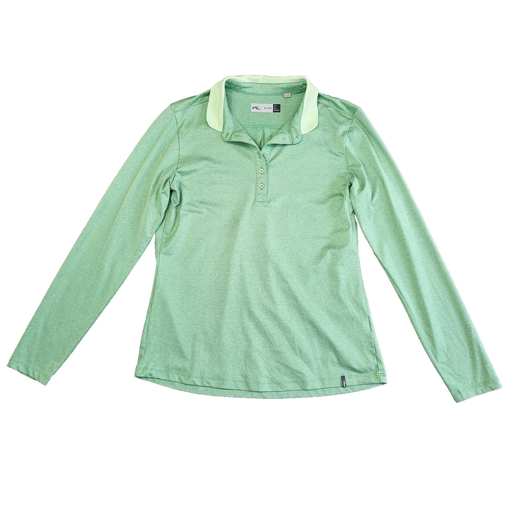 KJUS Long Sleeve Polo Size Large L Green Golf Athleisure EU 40